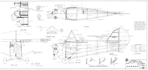 Aeronca C3 1935 plan, shortkit